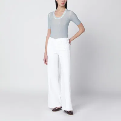 Chloé Blue-grey Wool-blend Knit Top In Blue