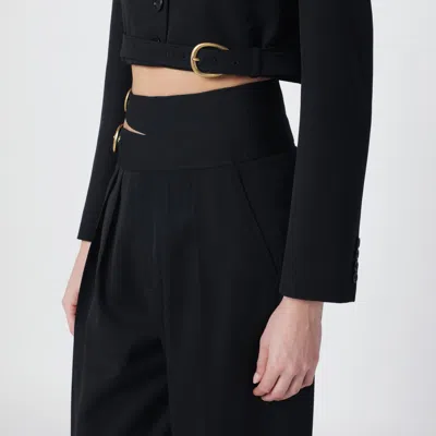 Chloé Cropped Spencer Jacket In Wool Grain De Poudre In Black