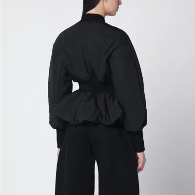 Alaïa Alaia Black Peplum Bomber Jacket In Wool Blend Women In Black