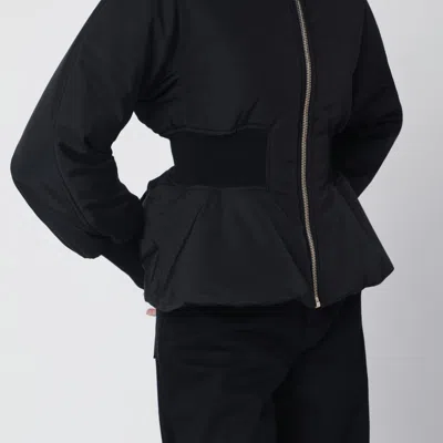Alaïa Alaia Black Peplum Bomber Jacket In Wool Blend Women In Black