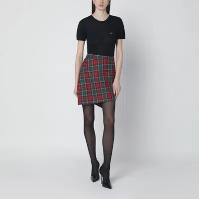 Vivienne Westwood Fitted Short Puff Sleeve Sweater With Embroidered Emblem In Black