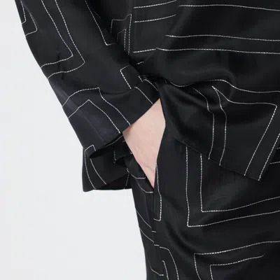 Totême Black Monogram Silk Pj Shorts In Black