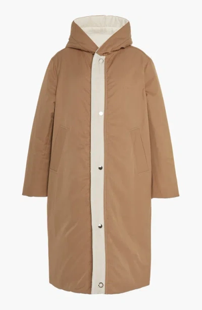 Caalo Reversible Satin Down Coat In White