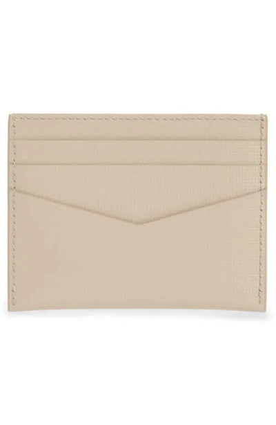 Givenchy 4g Embossed Calfskin Card Holder In Sand