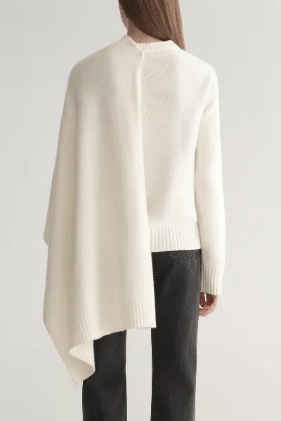 A.l.c Davin Draped Wool Sweater In Ivory In Multi