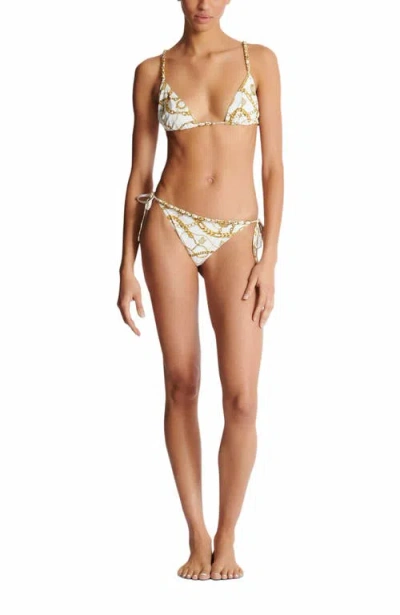 Balmain Chaînes Pattern Printed Two-piece Swimsuit In Multi