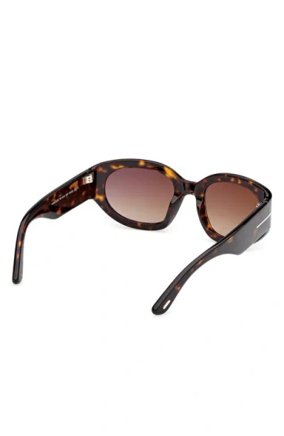 Tom Ford Arizona 53mm Gradient Rectangular Sunglasses In Brown