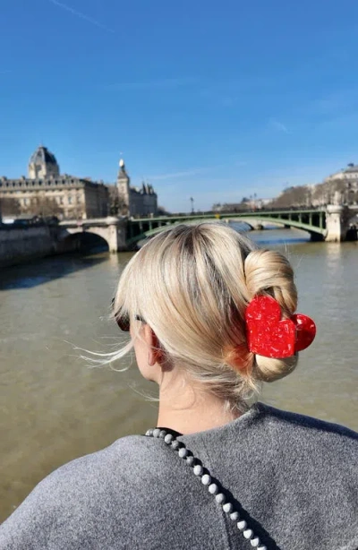 Solar Eclipse Heart Claw Clip In Red