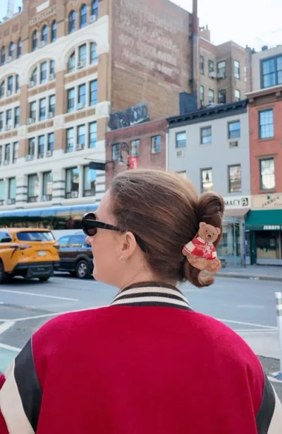 Solar Eclipse Varsity Teddy Bear Claw Clip In Brown