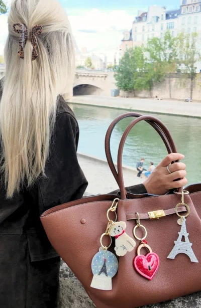 Solar Eclipse Padlock Heart Key Chain In Red