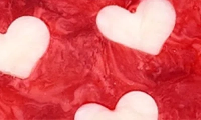 Solar Eclipse Haind Painted Pizza Slice Bag Charm Key Chain In Red