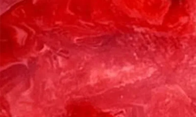 Solar Eclipse Padlock Heart Key Chain In Red