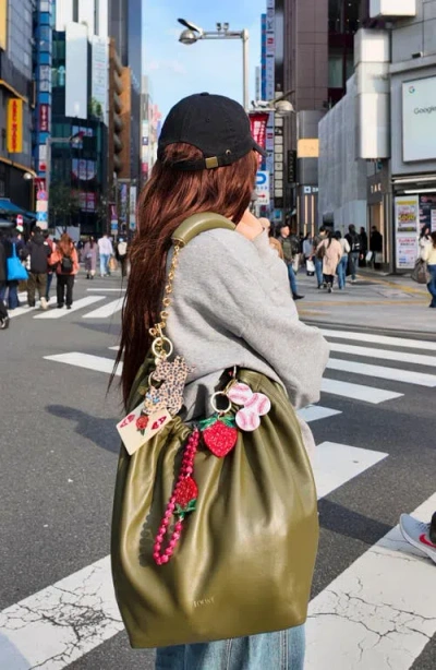 Solar Eclipse Hand Painted Ace Of Hearts Bag Charm In Multi