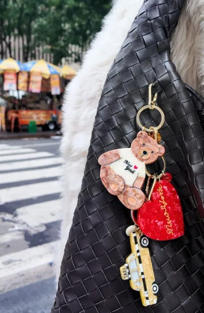 Solar Eclipse New York Teddy Bear Key Chain In Gold