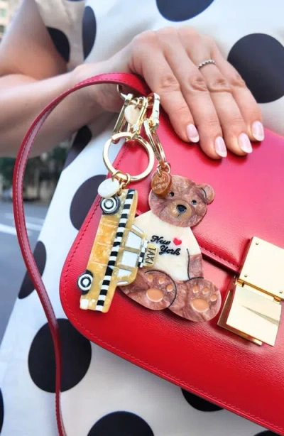 Solar Eclipse New York Teddy Bear Key Chain In Gold