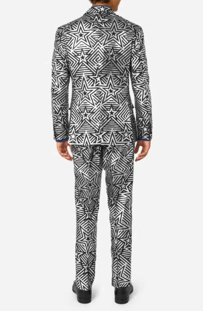 Opposuits Silver Geo Star Two-piece Suit & Tie Set In Multi