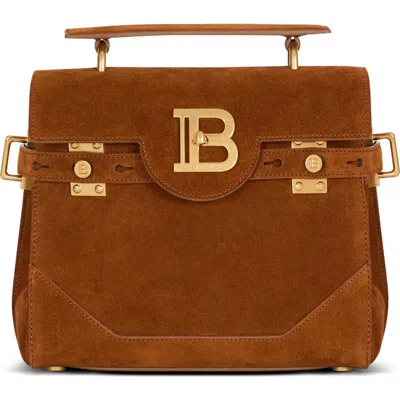Balmain Medium Handle Bag Adjustable Strap Hardware In Brown