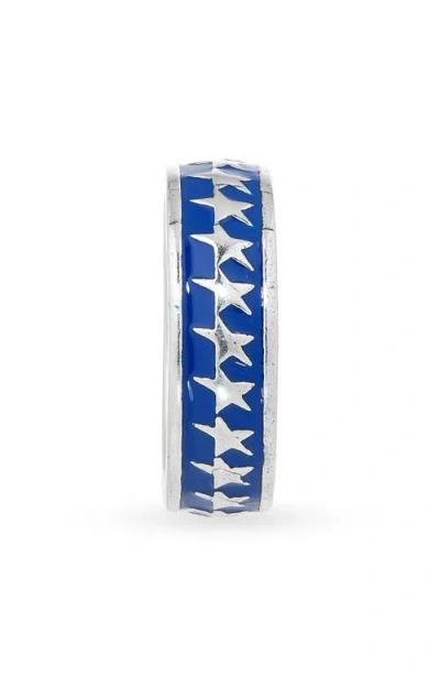 Twojeys All Round Icon Enamel Band Ring In Silver