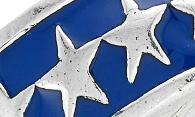 Twojeys All Round Icon Enamel Band Ring In Silver