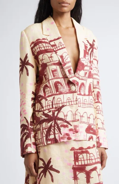 Johanna Ortiz Rock The Plan One-button Linen Jacket In Neutral