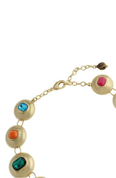Kurt Geiger London Mixed Crystal Button Collar Necklace In Gold