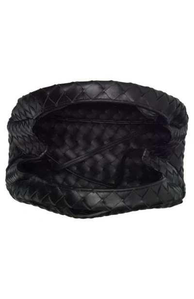 Bottega Veneta Small Leather Intrecciato Campana Shoulder Bag In Black