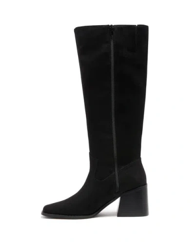 Therapy Australia Quinn Square Toe Block Heel Tall Boot In Black