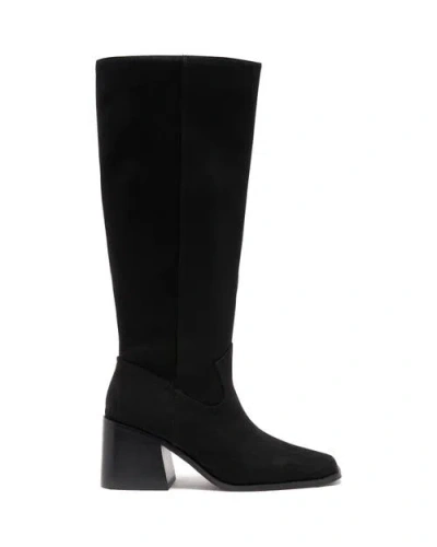 Therapy Australia Quinn Square Toe Block Heel Tall Boot In Black