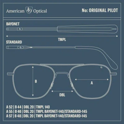 American Optical Original Pilot 57mm Aviator Glass Polarized In Green