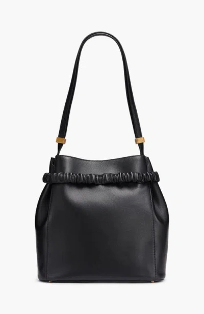 Donna Karan Gingham Medium Bucket Bag In Black