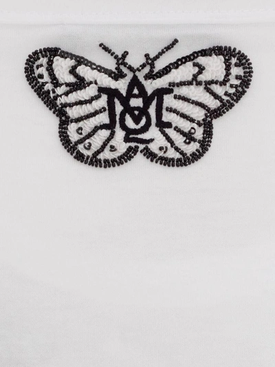Shop Alexander Mcqueen Butterfly Embroidered Fitted T-shirt