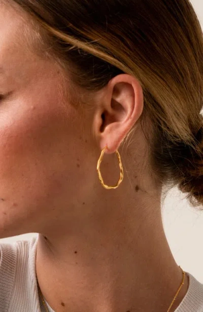 Dower & Hall Large Oval Waterfall Hoops In Gold