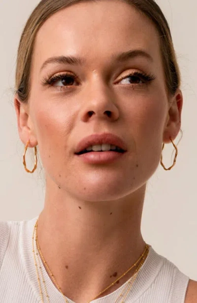 Dower & Hall Large Oval Waterfall Hoops In Gold