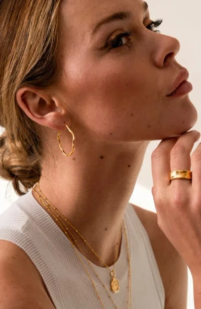 Dower & Hall Large Oval Waterfall Hoops In Gold
