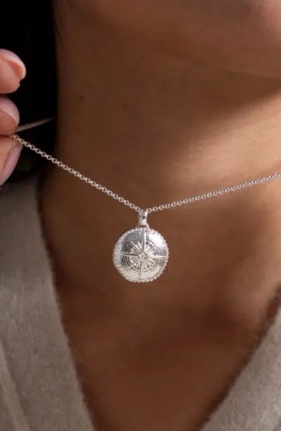 Dower & Hall True North Diamond Photo Locket In Metallic