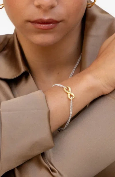 Dower & Hall Entwined Infinity Two-tone Bracelet In Metallic