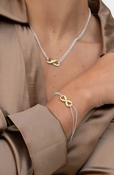 Dower & Hall Entwined Infinity Two-tone Bracelet In Metallic