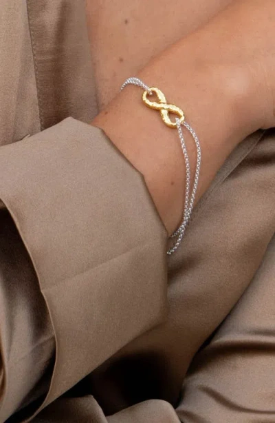 Dower & Hall Entwined Infinity Two-tone Bracelet In Metallic
