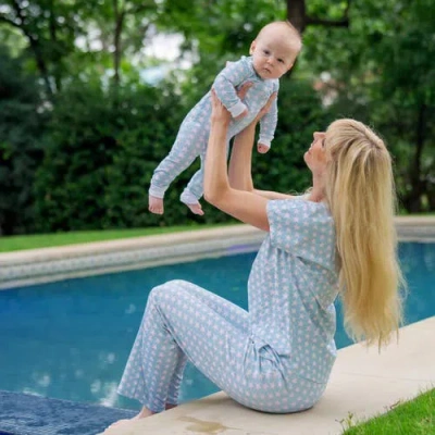 Lila And Hayes Pajama Pant Set In Blue