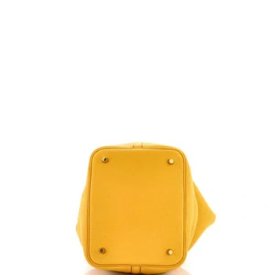Pre-owned Hermes  Hermes Picotin Lock Bag Clemence Mm In Yellow