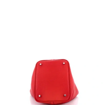 Pre-owned Hermes  Hermes Picotin Lock Bag Clemence Mm In Red