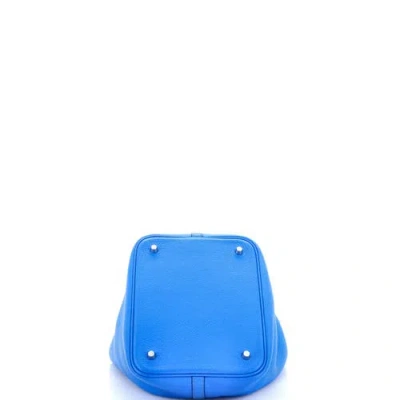 Pre-owned Hermes  Hermes Picotin Lock Bag Clemence Mm In Blue