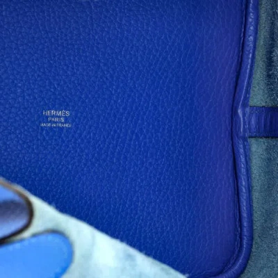 Pre-owned Hermes  Hermes Picotin Lock Bag Clemence Mm In Blue