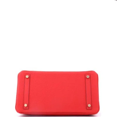 Pre-owned Hermes  Hermes Birkin Handbag Red Togo With Gold Hardware 30 In Red