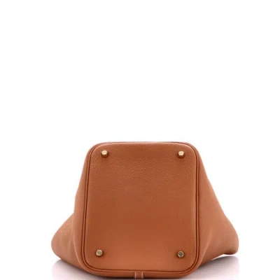 Pre-owned Hermes  Hermes Picotin Lock Bag Clemence Mm In Brown