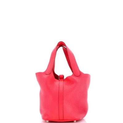 Pre-owned Hermes  Hermes Picotin Lock Bag Clemence Pm In Pink