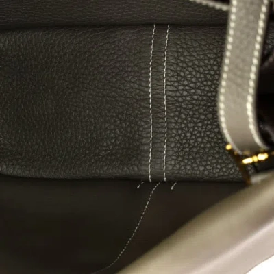 Pre-owned Hermes  Hermes Halzan Bag Clemence 31 In Gray