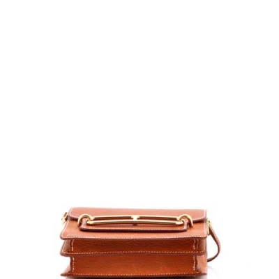 Pre-owned Hermes  Hermes Roulis Bag Barenia Faubourg 18 In Red