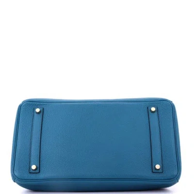 Pre-owned Hermes  Hermes Birkin Handbag Blue Togo With Gold Hardware 35 In Pattern
