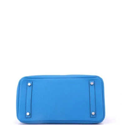 Pre-owned Hermes  Hermes Birkin Handbag Blue Togo With Palladium Hardware 30 In Blue